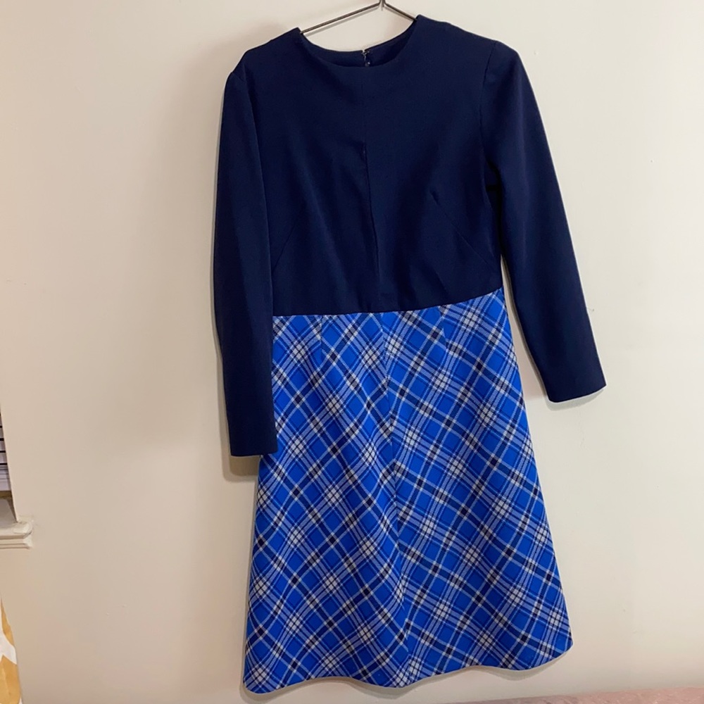 Original plaid and solid Vintage dress.